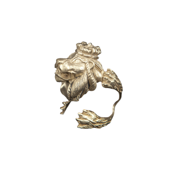 RING LION WHITE BRONZE