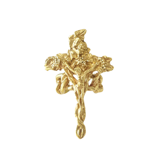 CRUCIFIX GRAPES GOLD BRONZE