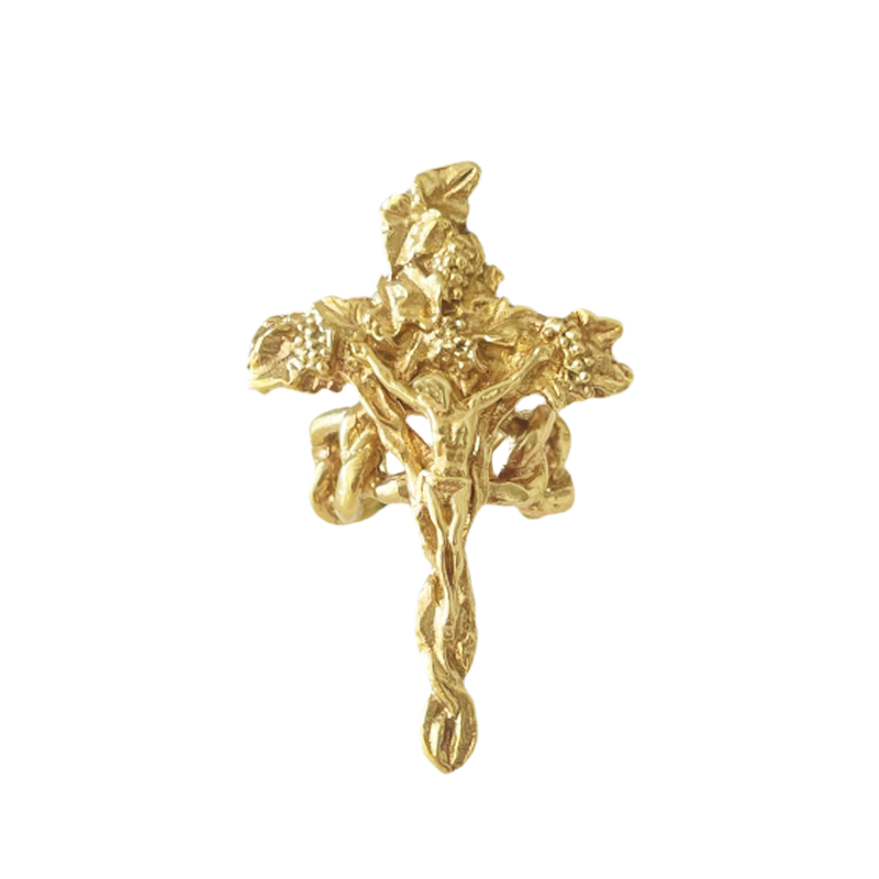 CRUCIFIX GRAPES GOLD BRONZE