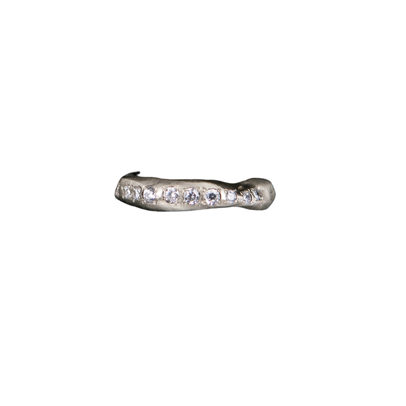 BOLD BAND SPARKLE RING WHITE BRONZE