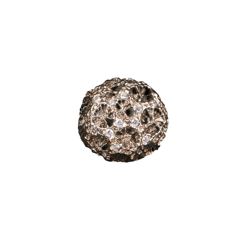 RING SMALL BALL & ZIRCONS ROSE BRONZE