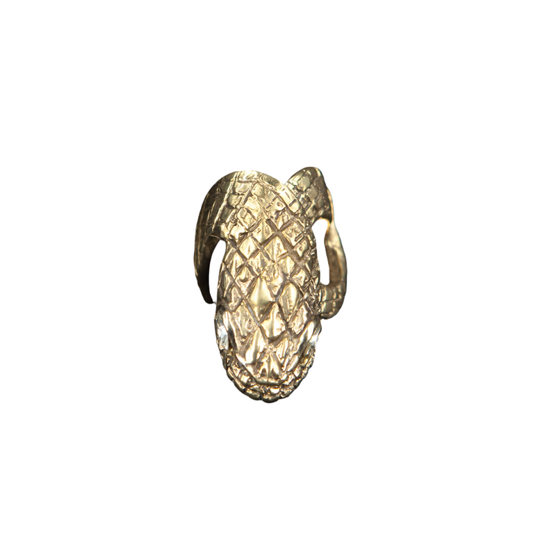 RING SNAKE GOLD BRONZE  WITH CRYSTAL ZIRCONS