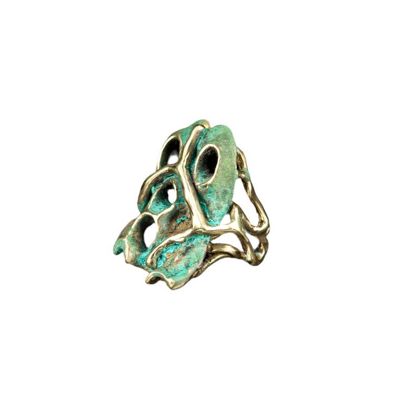 RING MANGROVE GOLD BRONZE & GREEN PATINA