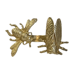 BUMBLEBEE & CICADA RING GOLD BRONZE