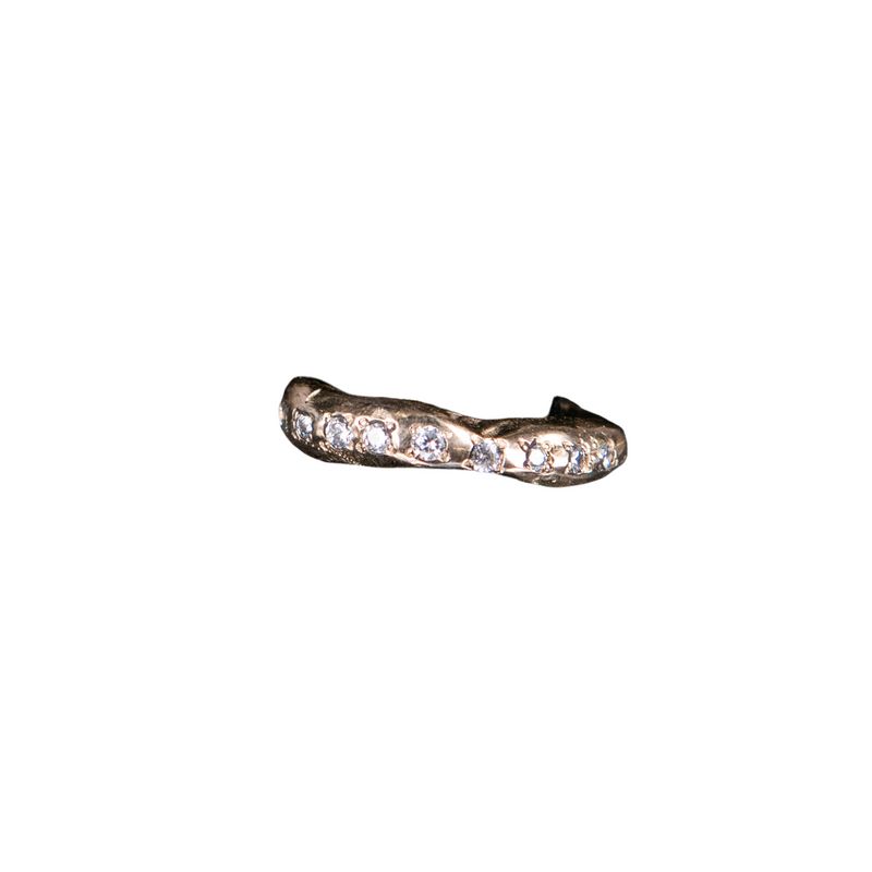 BOLD BAND SPARKLE RING ROSE  BRONZE