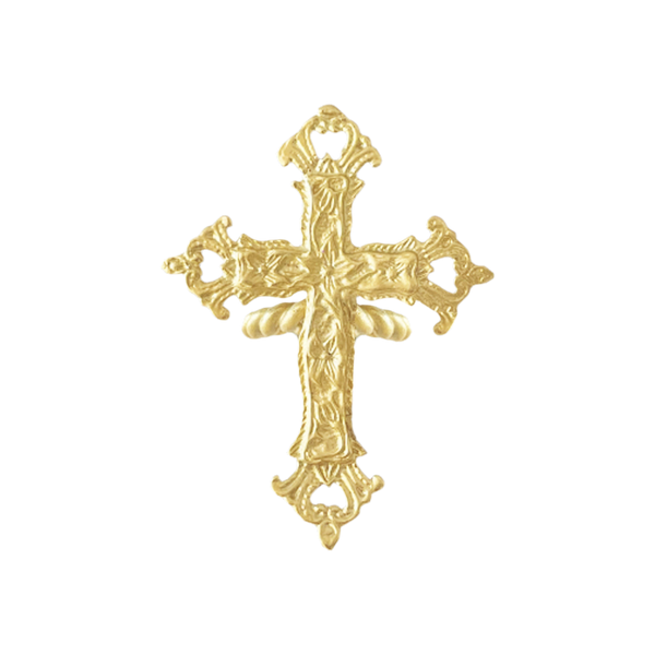 FLOREAL CROSS GOLD BRONZE