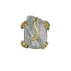 LION PEARL RING gold BRONZE