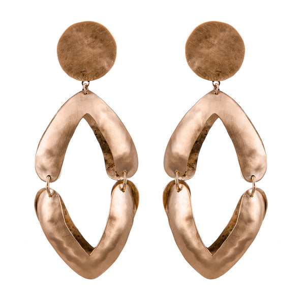 EARRINGS V ROSE BRONZE