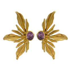 LILAC LEAVES GOLD BRONZE EARRINGS