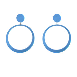 EARRINGS MINI HOOPS MIRROR BLUE